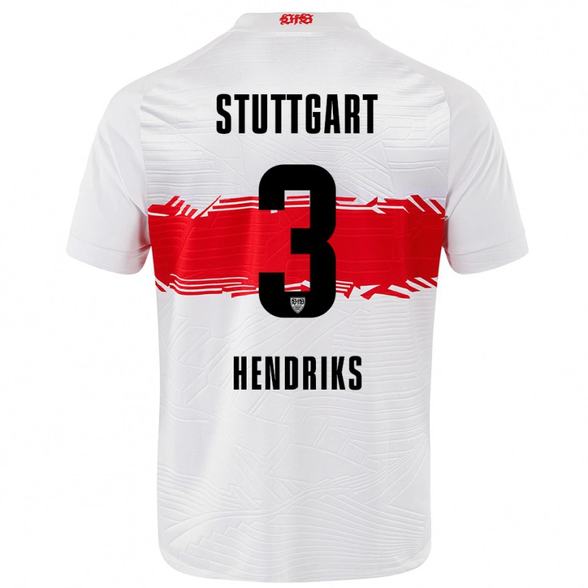 Danxen Barn Ramon Hendriks #3 Vit Röd Hemmatröja Matchtröjor 2025/26 Tröjor T-Tröja