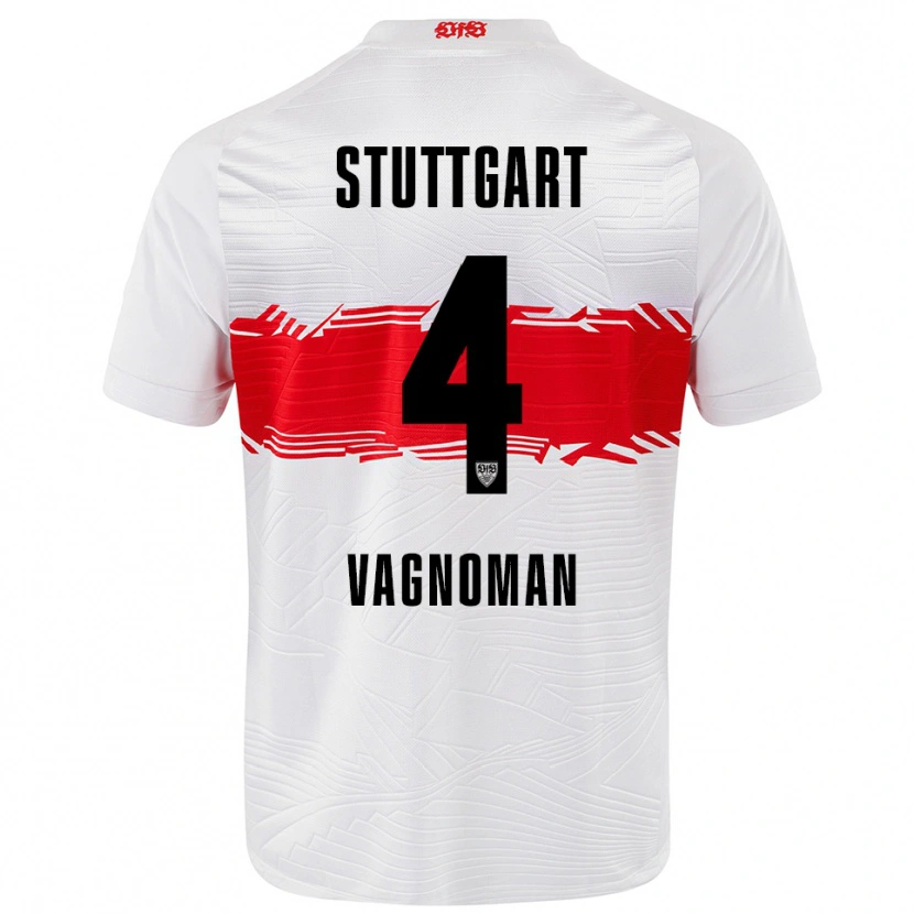 Danxen Barn Josha Vagnoman #4 Vit Röd Hemmatröja Matchtröjor 2025/26 Tröjor T-Tröja