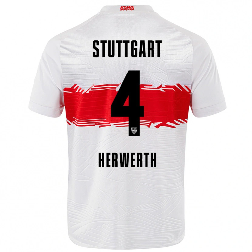 Danxen Barn Maximilian Herwerth #4 Vit Röd Hemmatröja Matchtröjor 2025/26 Tröjor T-Tröja