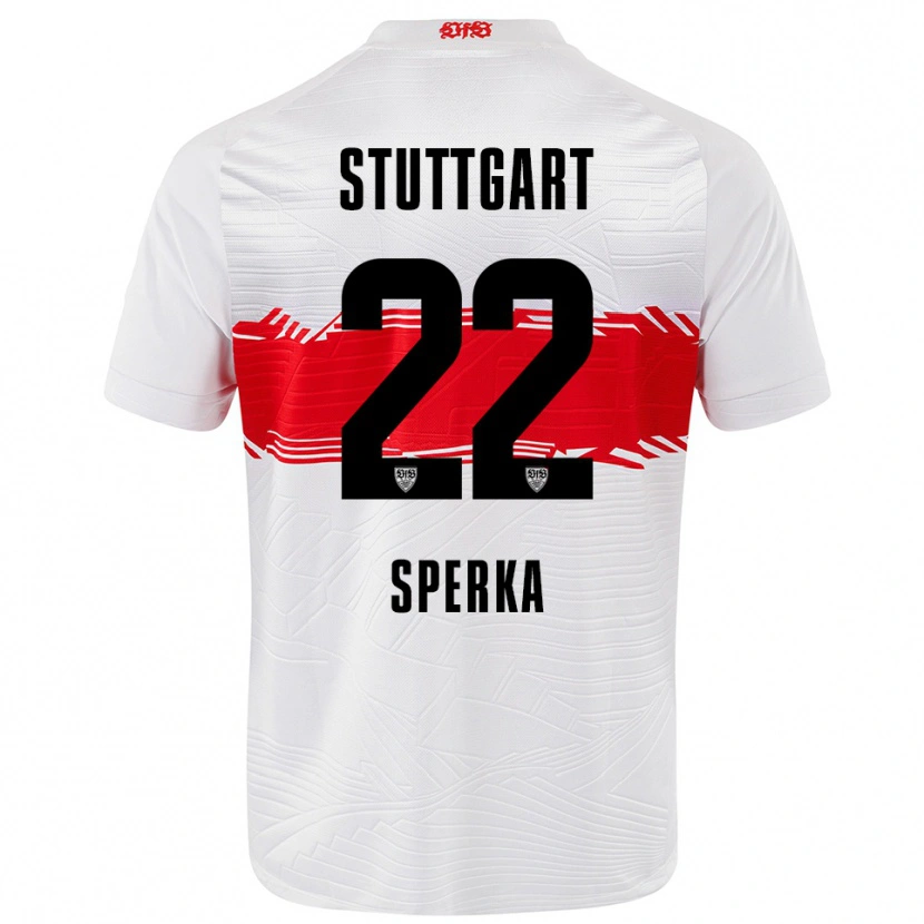 Danxen Barn Bastian Sperka #22 Vit Röd Hemmatröja Matchtröjor 2025/26 Tröjor T-Tröja