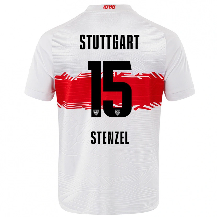 Danxen Barn Pascal Stenzel #15 Vit Röd Hemmatröja Matchtröjor 2025/26 Tröjor T-Tröja