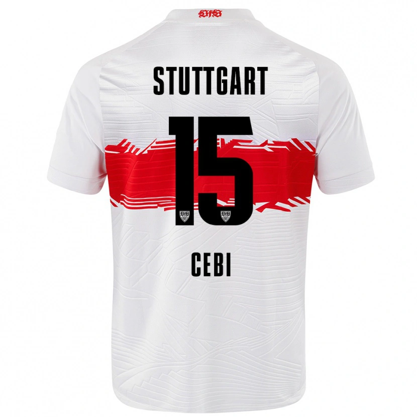 Danxen Barn Ata Cebi #15 Vit Röd Hemmatröja Matchtröjor 2025/26 Tröjor T-Tröja