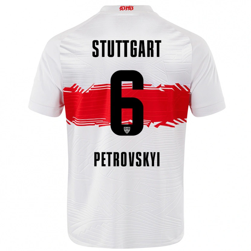 Danxen Barn Mykola Petrovskyi #6 Vit Röd Hemmatröja Matchtröjor 2025/26 Tröjor T-Tröja