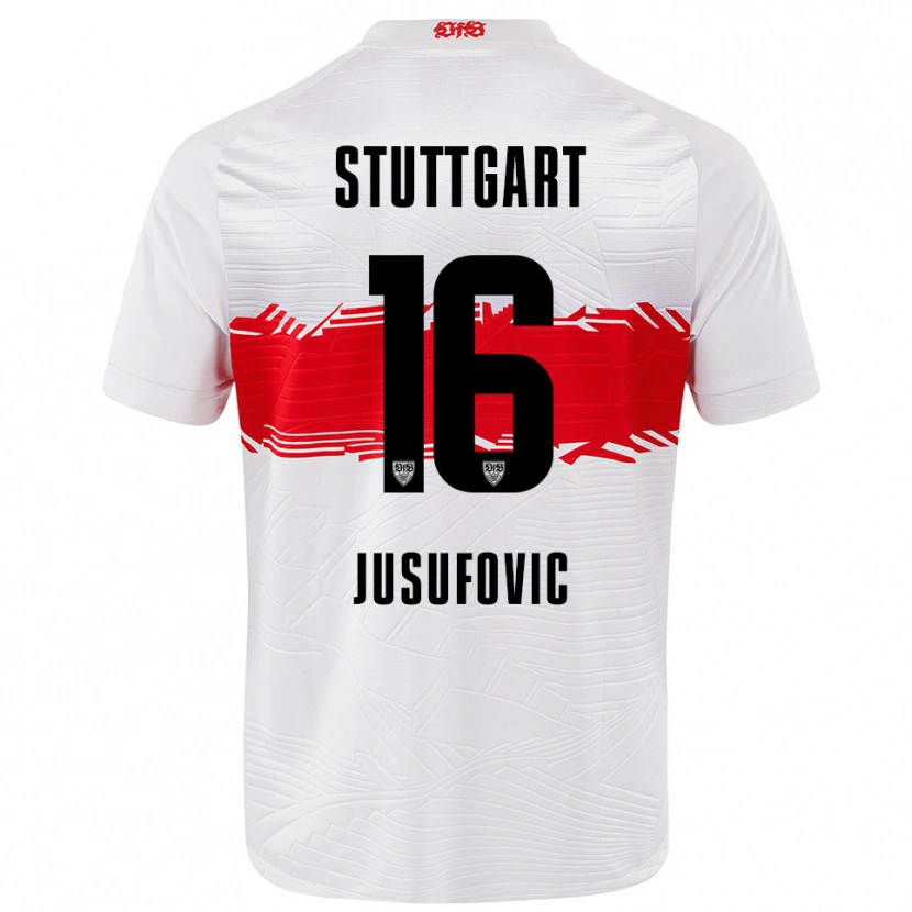 Danxen Barn Farah Jusufović #16 Vit Röd Hemmatröja Matchtröjor 2025/26 Tröjor T-Tröja