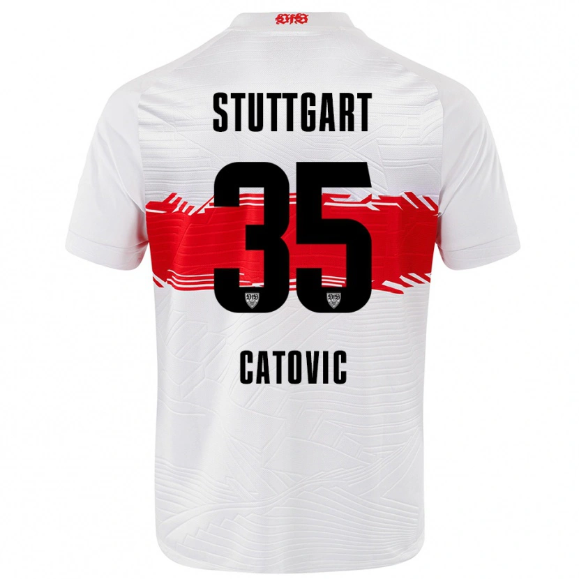 Danxen Barn Mirza Catovic #35 Vit Röd Hemmatröja Matchtröjor 2025/26 Tröjor T-Tröja