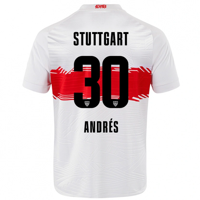 Danxen Barn Chema Andrés #30 Vit Röd Hemmatröja Matchtröjor 2025/26 Tröjor T-Tröja