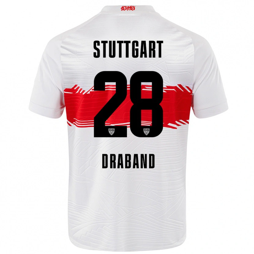 Danxen Barn Dominik Draband #28 Vit Röd Hemmatröja Matchtröjor 2025/26 Tröjor T-Tröja