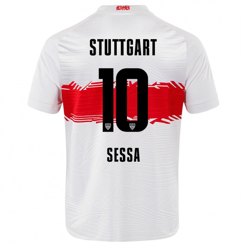 Danxen Barn Nicolas Sessa #10 Vit Röd Hemmatröja Matchtröjor 2025/26 Tröjor T-Tröja