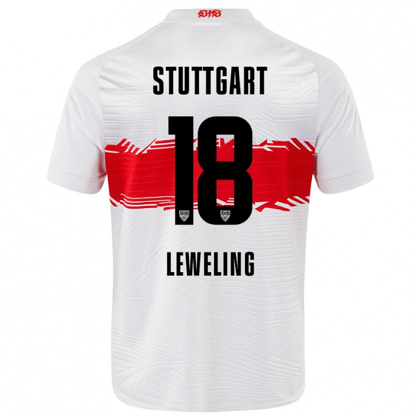 Danxen Barn Jamie Leweling #18 Vit Röd Hemmatröja Matchtröjor 2025/26 Tröjor T-Tröja