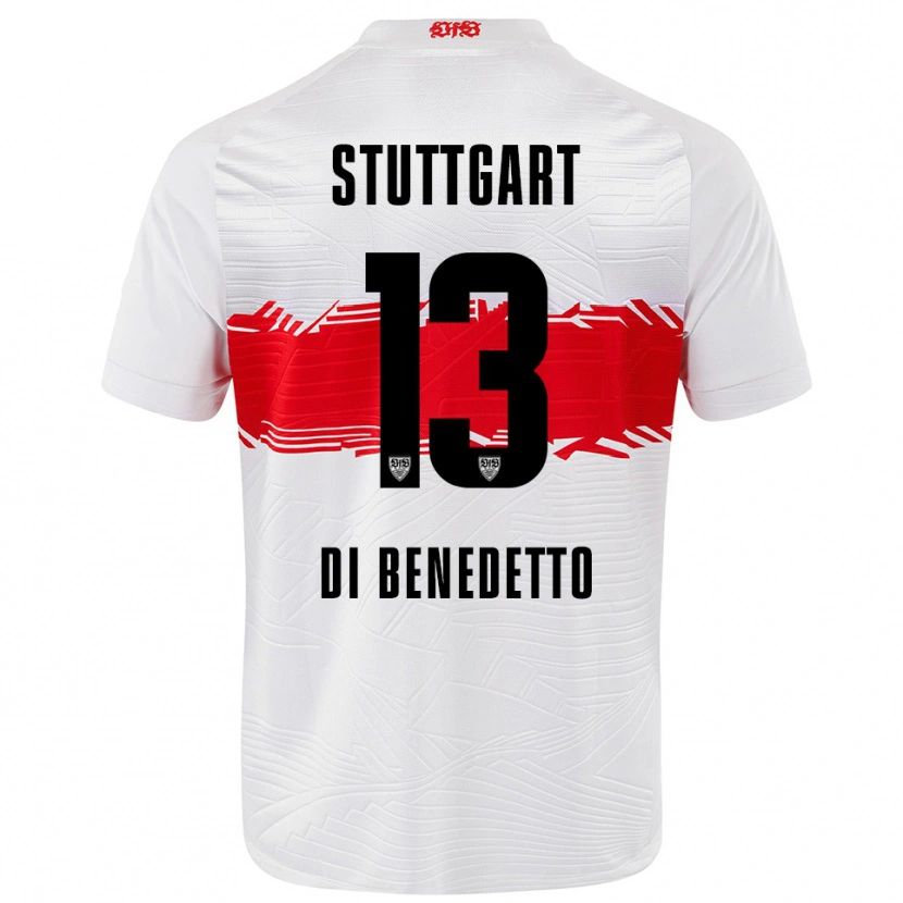 Danxen Barn Massimo Di Benedetto #13 Vit Röd Hemmatröja Matchtröjor 2025/26 Tröjor T-Tröja