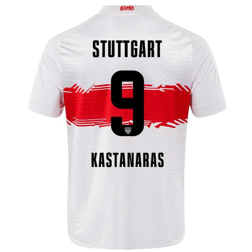 Danxen Barn Thomas Kastanaras #9 Vit Röd Hemmatröja Matchtröjor 2025/26 Tröjor T-Tröja