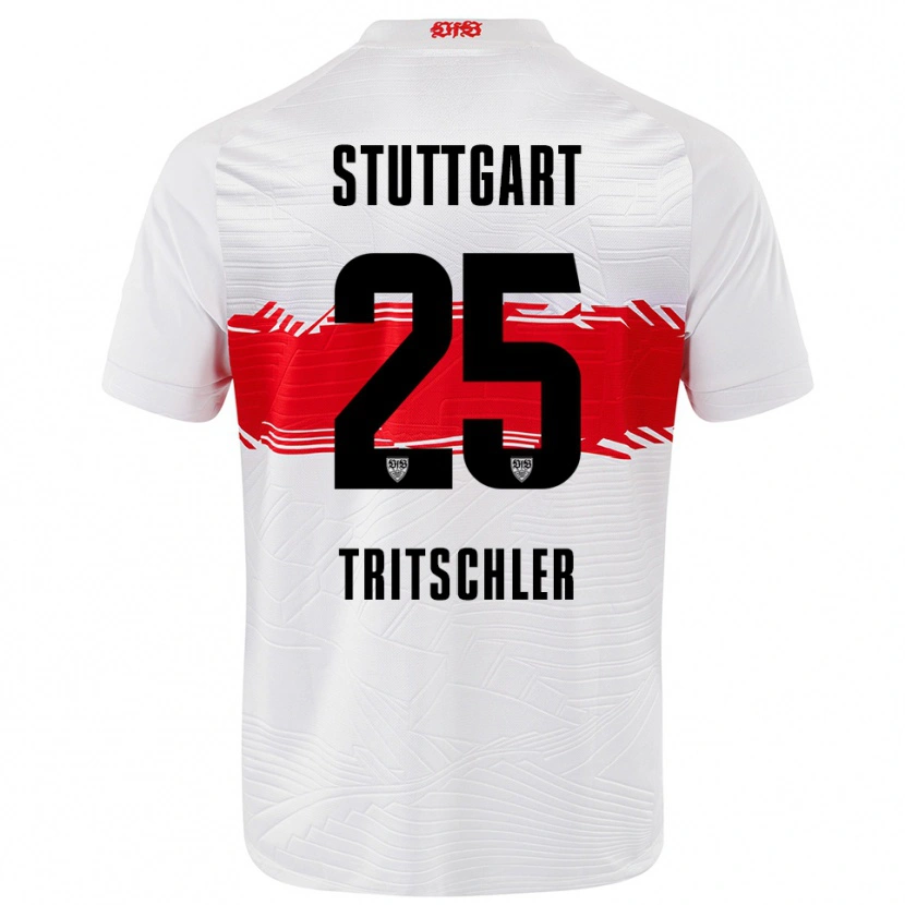 Danxen Barn David Tritschler #25 Vit Röd Hemmatröja Matchtröjor 2025/26 Tröjor T-Tröja