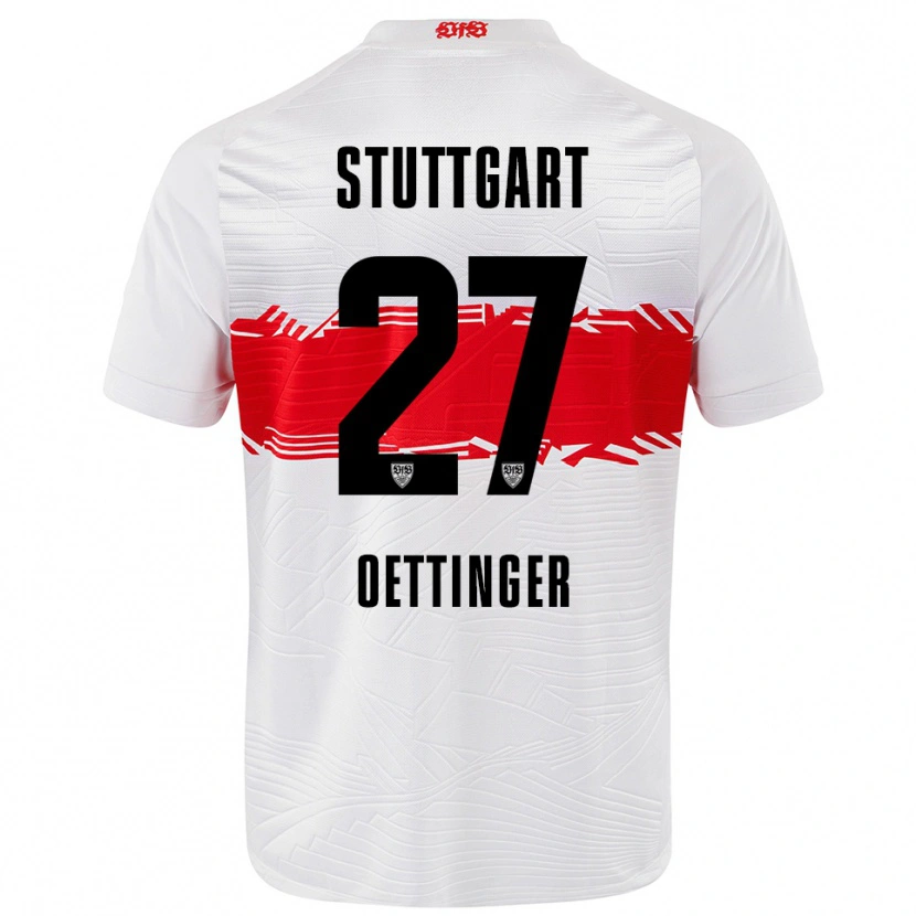 Danxen Barn Jannik Oettinger #27 Vit Röd Hemmatröja Matchtröjor 2025/26 Tröjor T-Tröja