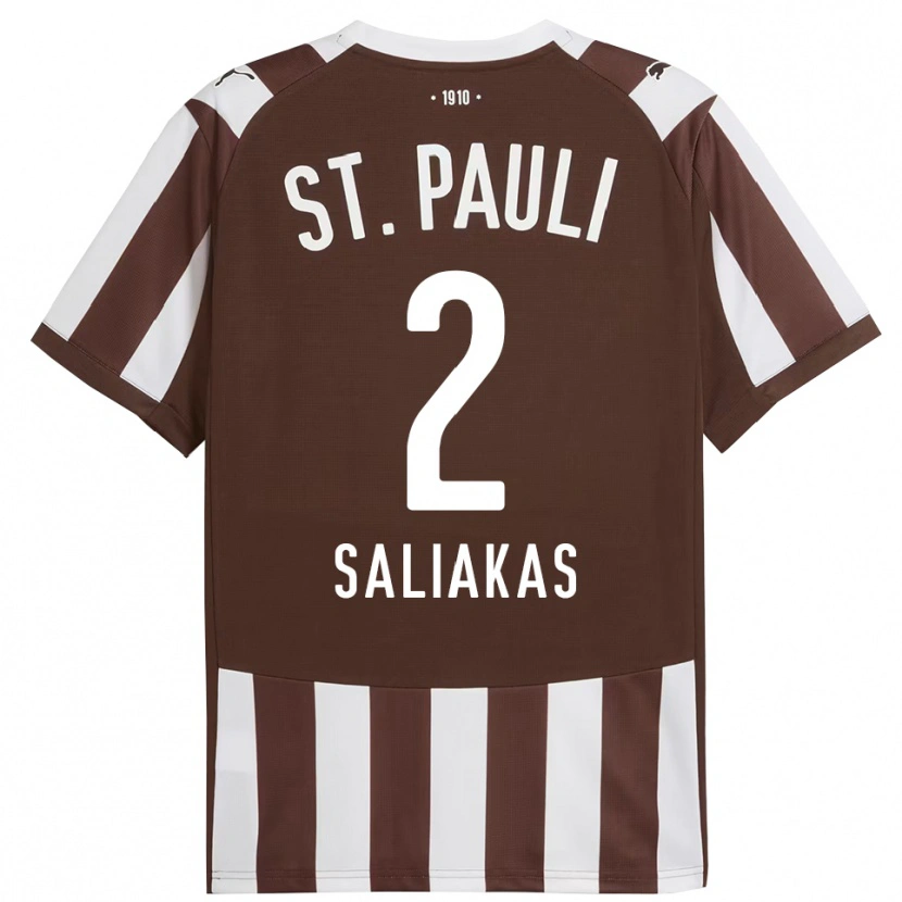 Danxen Barn Manolis Saliakas #2 Kaffe Vit Hemmatröja Matchtröjor 2025/26 Tröjor T-Tröja