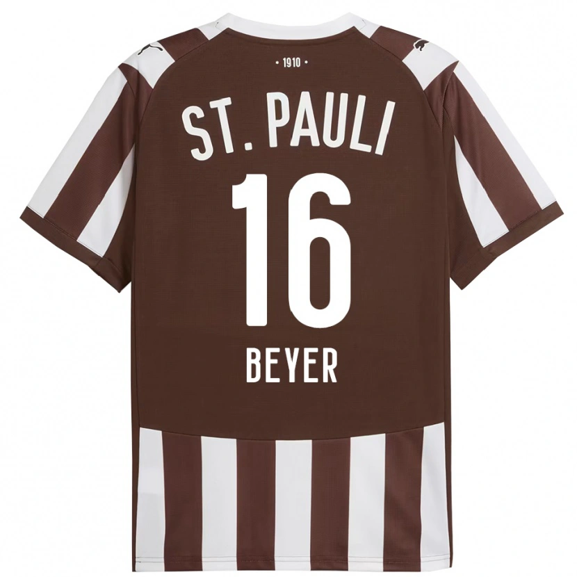 Danxen Barn Lasse Beyer #16 Kaffe Vit Hemmatröja Matchtröjor 2025/26 Tröjor T-Tröja