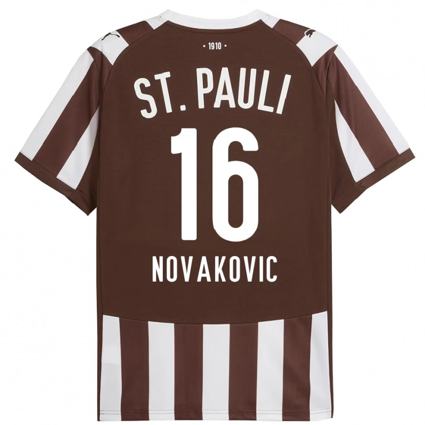 Danxen Barn Milivoje Novakovic #16 Kaffe Vit Hemmatröja Matchtröjor 2025/26 Tröjor T-Tröja