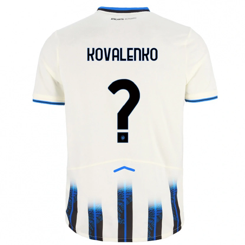 Danxen Barn Viktor Kovalenko #0 Vit Blå Bortatröja Matchtröjor 2025/26 Tröjor T-Tröja