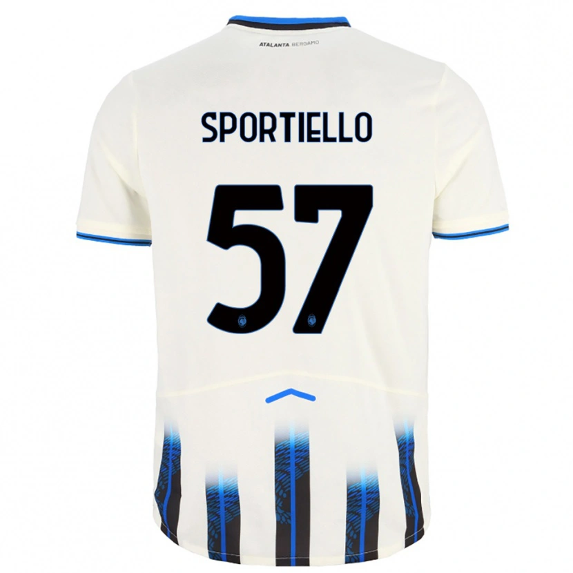 Danxen Barn Marco Sportiello #57 Vit Blå Bortatröja Matchtröjor 2025/26 Tröjor T-Tröja
