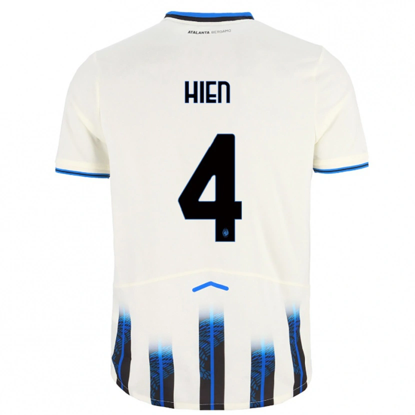 Danxen Barn Isak Hien #4 Vit Blå Bortatröja Matchtröjor 2025/26 Tröjor T-Tröja