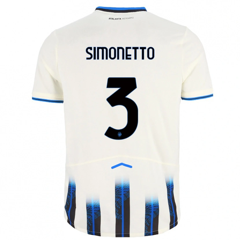Danxen Barn Federico Simonetto #3 Vit Blå Bortatröja Matchtröjor 2025/26 Tröjor T-Tröja