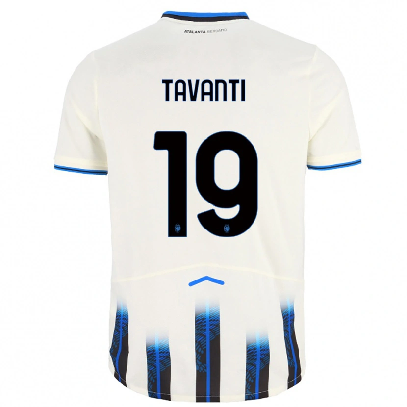 Danxen Barn Mattia Tavanti #19 Vit Blå Bortatröja Matchtröjor 2025/26 Tröjor T-Tröja