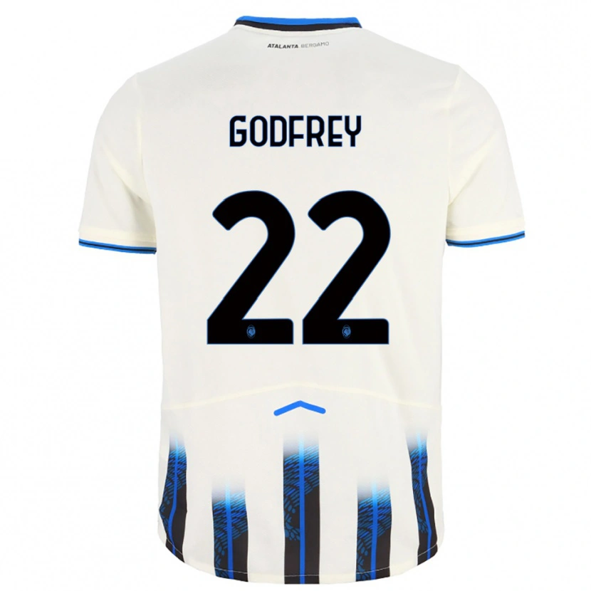 Danxen Barn Ben Godfrey #22 Vit Blå Bortatröja Matchtröjor 2025/26 Tröjor T-Tröja