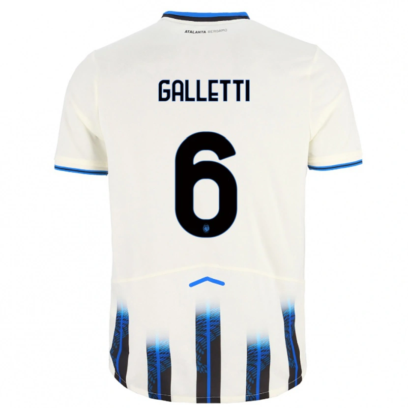 Danxen Barn Elia Galletti #6 Vit Blå Bortatröja Matchtröjor 2025/26 Tröjor T-Tröja