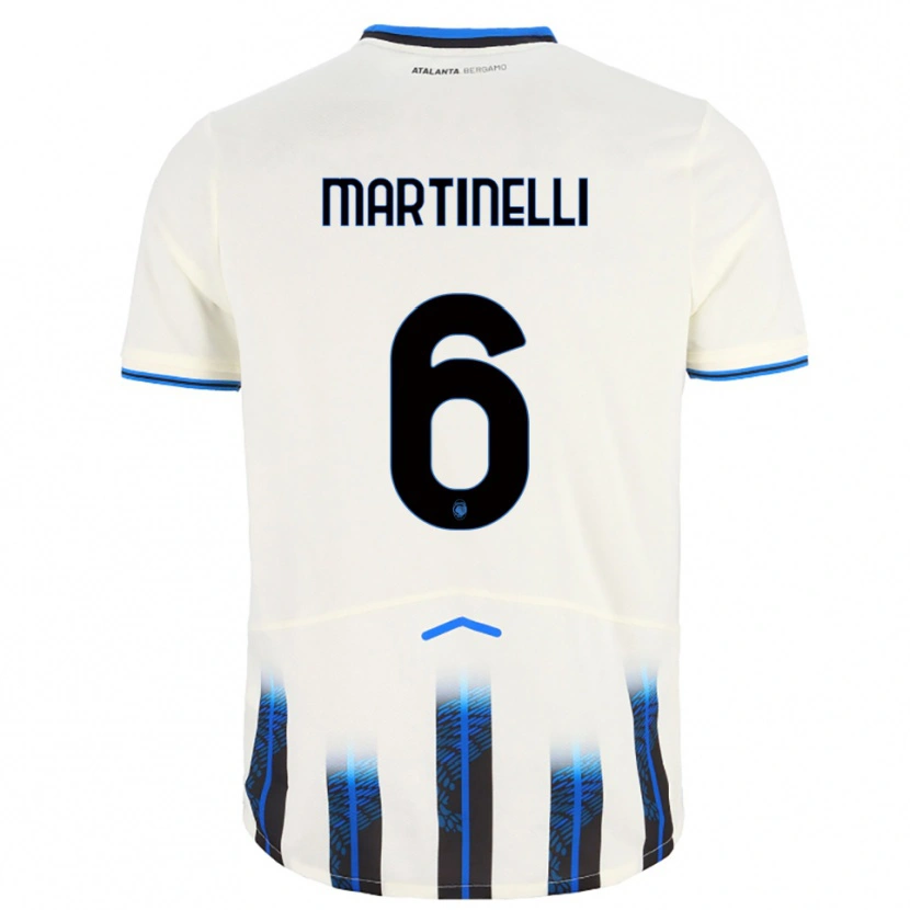 Danxen Barn Gabriel Martinelli #6 Vit Blå Bortatröja Matchtröjor 2025/26 Tröjor T-Tröja