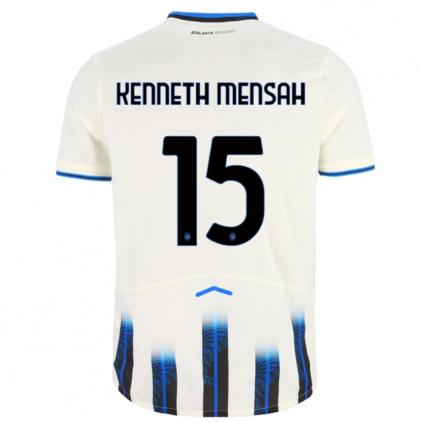 Danxen Barn Anthony Mensah #15 Vit Blå Bortatröja Matchtröjor 2025/26 Tröjor T-Tröja