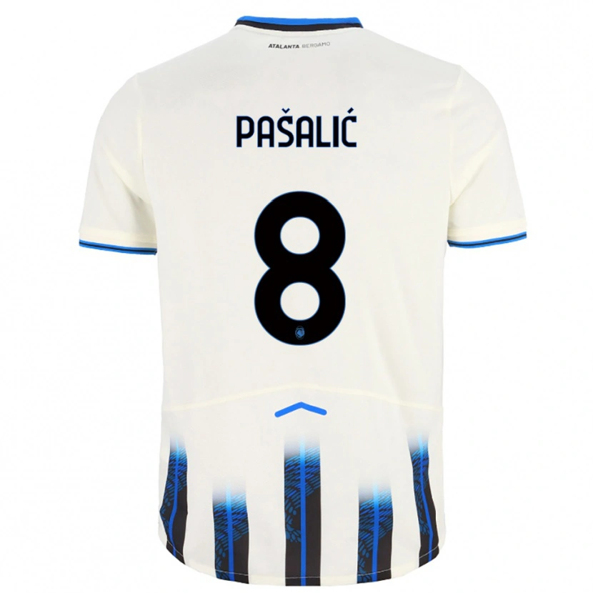 Danxen Barn Mario Pasalić #8 Vit Blå Bortatröja Matchtröjor 2025/26 Tröjor T-Tröja