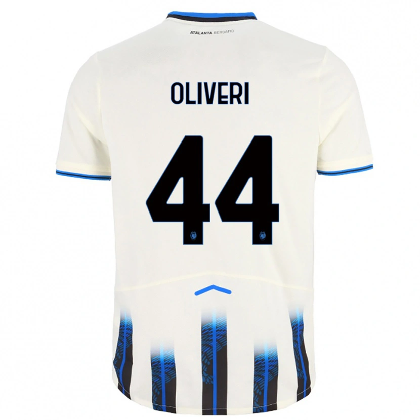 Danxen Barn Andrea Oliveri #44 Vit Blå Bortatröja Matchtröjor 2025/26 Tröjor T-Tröja