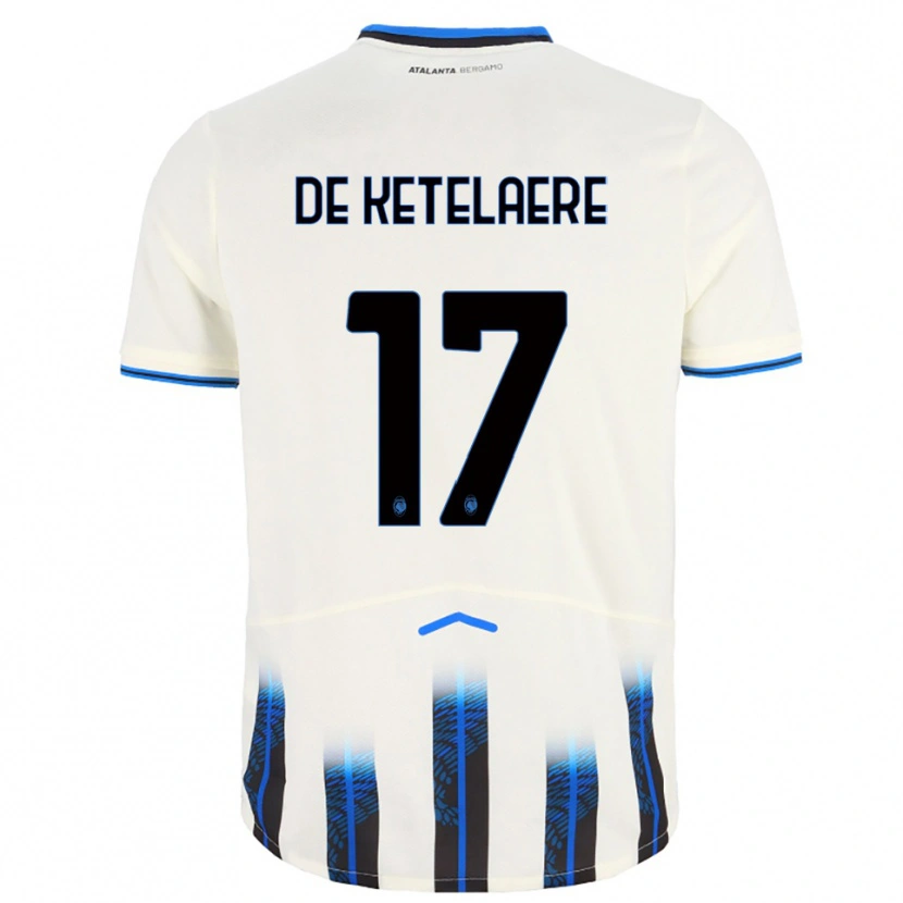 Danxen Barn Charles De Ketelaere #17 Vit Blå Bortatröja Matchtröjor 2025/26 Tröjor T-Tröja