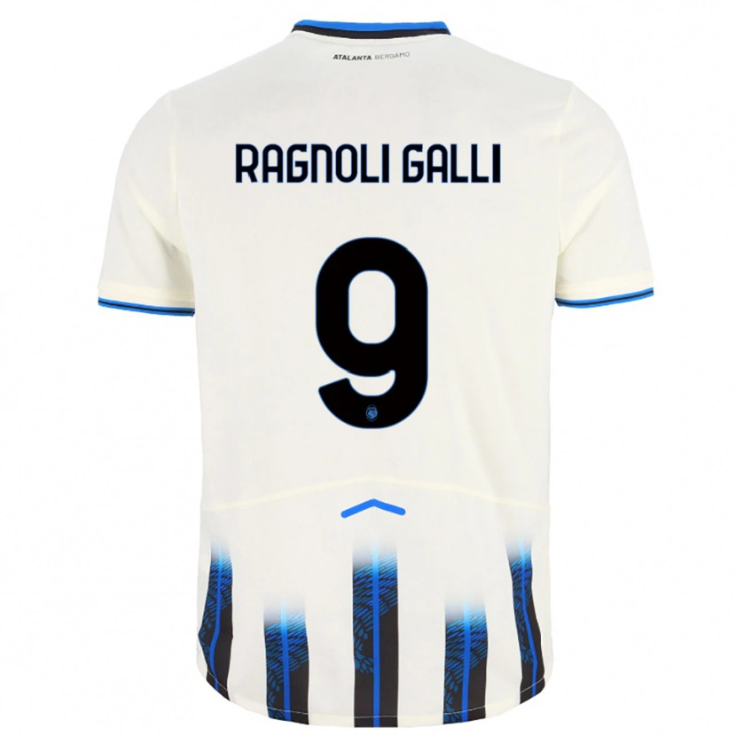 Danxen Barn Federico Ragnoli Galli #9 Vit Blå Bortatröja Matchtröjor 2025/26 Tröjor T-Tröja