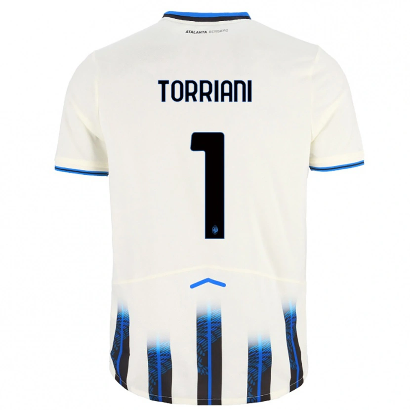 Danxen Barn Andrea Torriani #1 Vit Blå Bortatröja Matchtröjor 2025/26 Tröjor T-Tröja