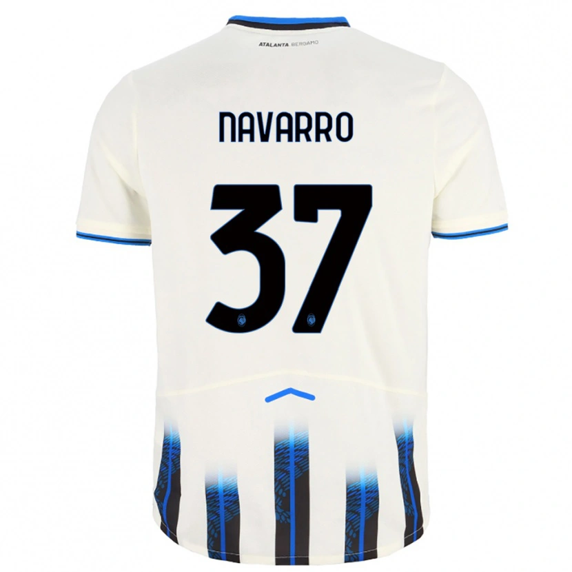 Danxen Barn Albert Navarro #37 Vit Blå Bortatröja Matchtröjor 2025/26 Tröjor T-Tröja