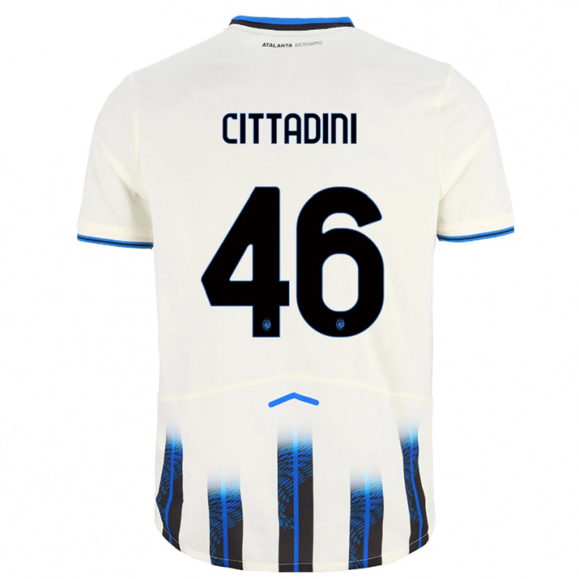 Danxen Barn Giorgio Cittadini #46 Vit Blå Bortatröja Matchtröjor 2025/26 Tröjor T-Tröja
