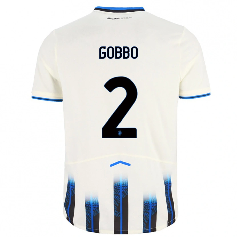 Danxen Barn Luca Gobbo #2 Vit Blå Bortatröja Matchtröjor 2025/26 Tröjor T-Tröja