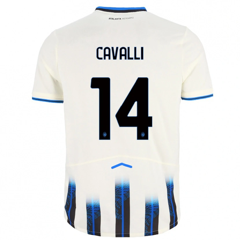 Danxen Barn Tommaso Cavalli #14 Vit Blå Bortatröja Matchtröjor 2025/26 Tröjor T-Tröja