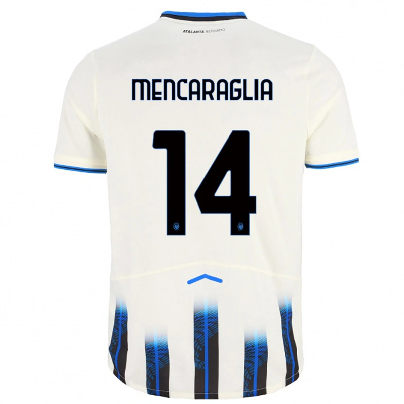 Danxen Barn Filippo Mencaraglia #14 Vit Blå Bortatröja Matchtröjor 2025/26 Tröjor T-Tröja