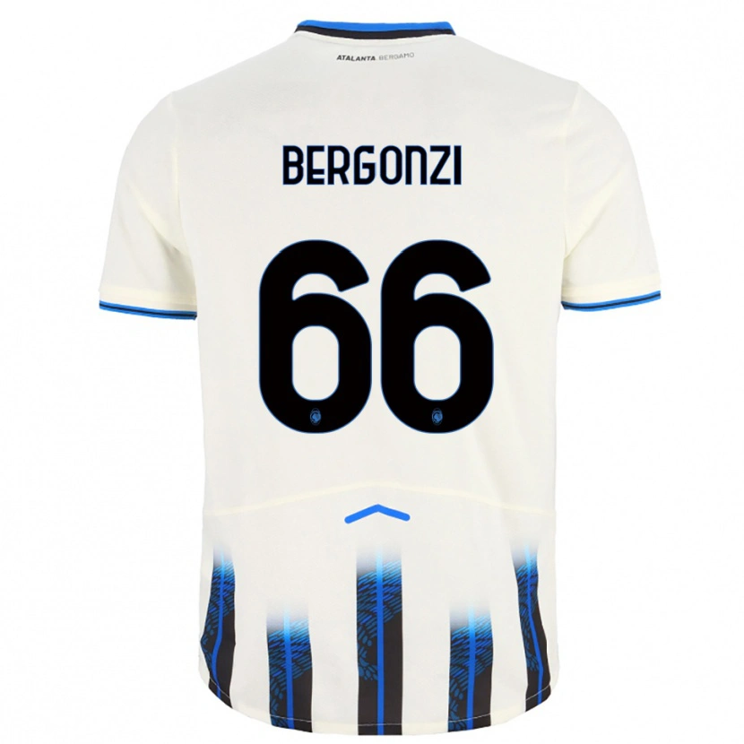 Danxen Barn Federico Bergonzi #66 Vit Blå Bortatröja Matchtröjor 2025/26 Tröjor T-Tröja