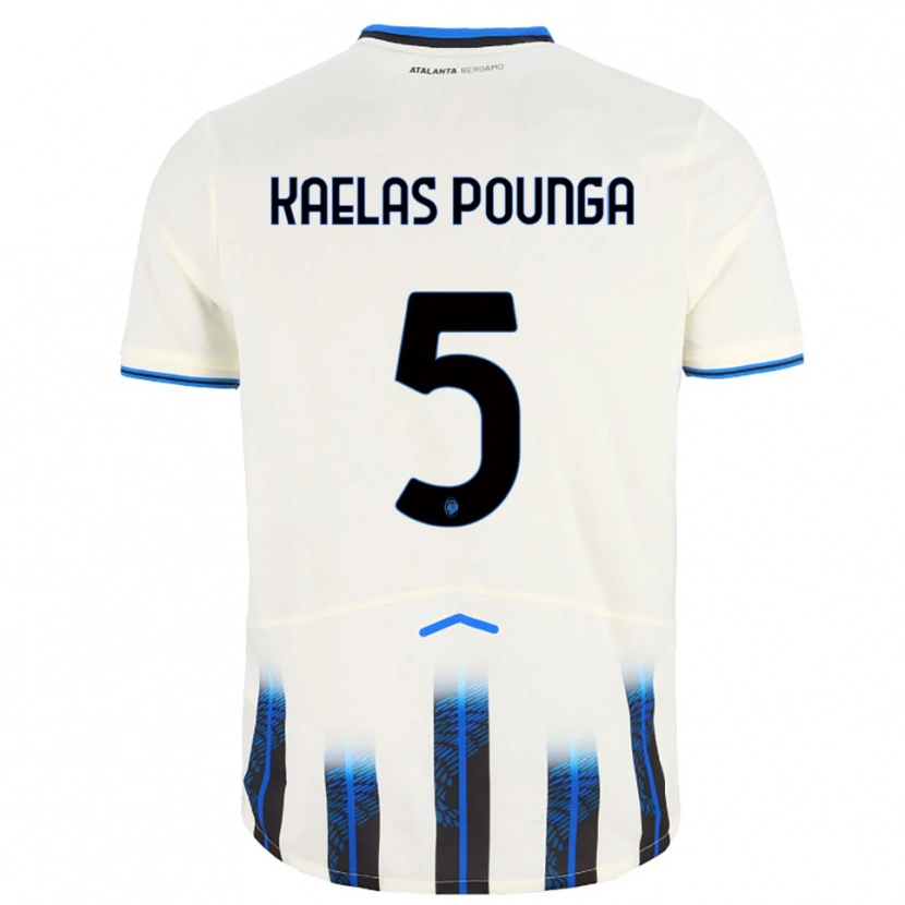 Danxen Barn Digne Kaelas Pounga #5 Vit Blå Bortatröja Matchtröjor 2025/26 Tröjor T-Tröja