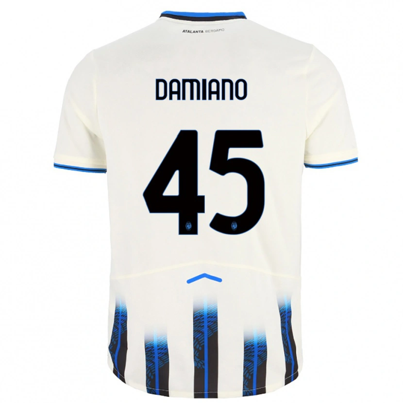 Danxen Barn Vincenzo Damiano #45 Vit Blå Bortatröja Matchtröjor 2025/26 Tröjor T-Tröja