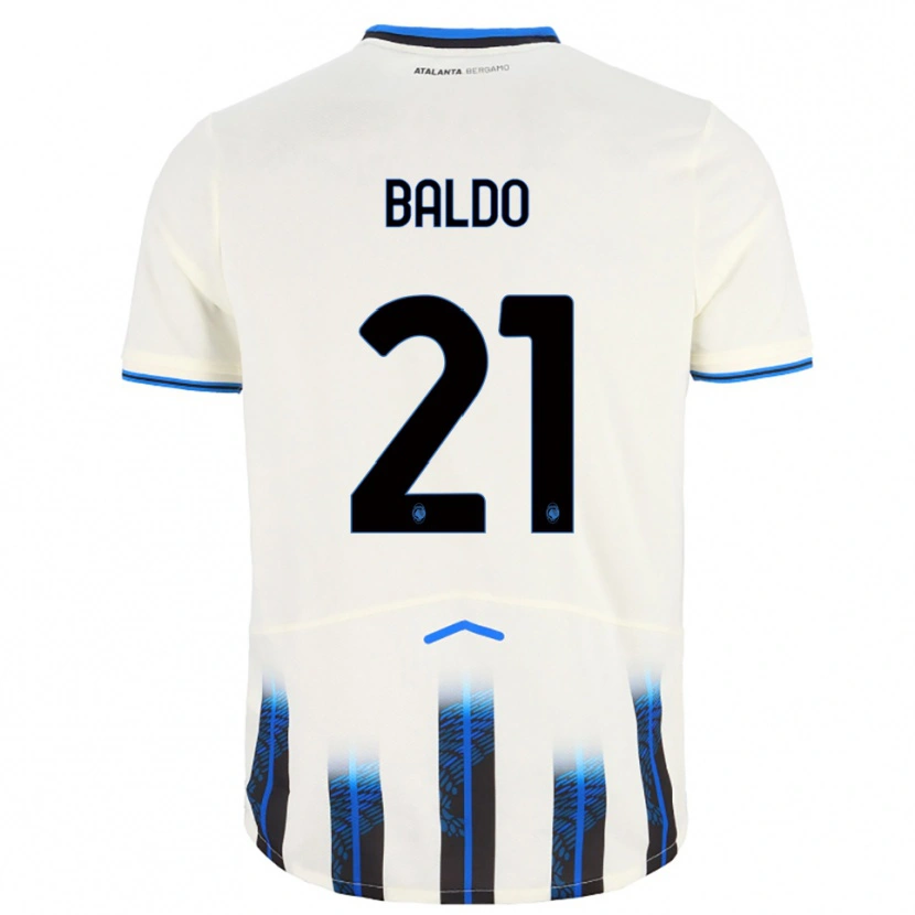Danxen Barn Nicolò Baldo #21 Vit Blå Bortatröja Matchtröjor 2025/26 Tröjor T-Tröja