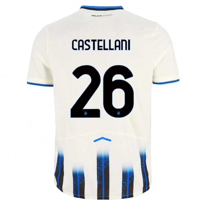 Danxen Barn Eleonora Castellani #26 Vit Blå Bortatröja Matchtröjor 2025/26 Tröjor T-Tröja