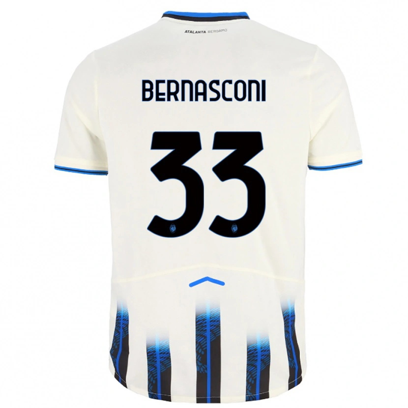 Danxen Barn Lorenzo Bernasconi #33 Vit Blå Bortatröja Matchtröjor 2025/26 Tröjor T-Tröja