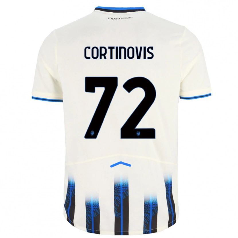 Danxen Barn Alessandro Cortinovis #72 Vit Blå Bortatröja Matchtröjor 2025/26 Tröjor T-Tröja