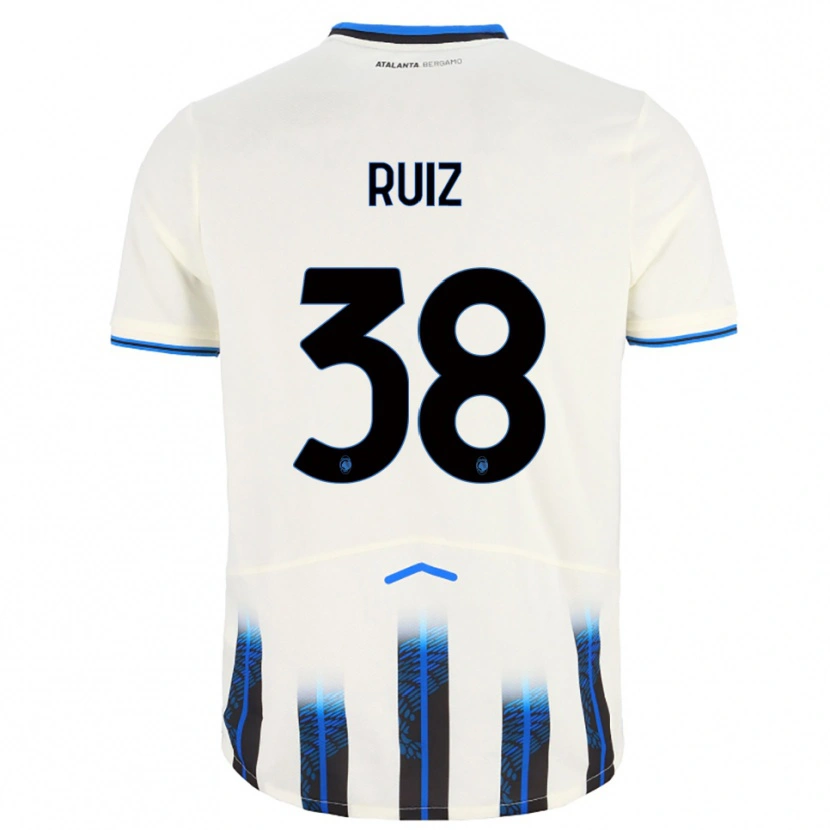 Danxen Barn Gerard Ruiz #38 Vit Blå Bortatröja Matchtröjor 2025/26 Tröjor T-Tröja