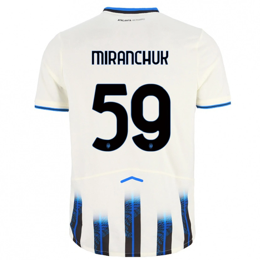 Danxen Barn Aleksey Miranchuk #59 Vit Blå Bortatröja Matchtröjor 2025/26 Tröjor T-Tröja