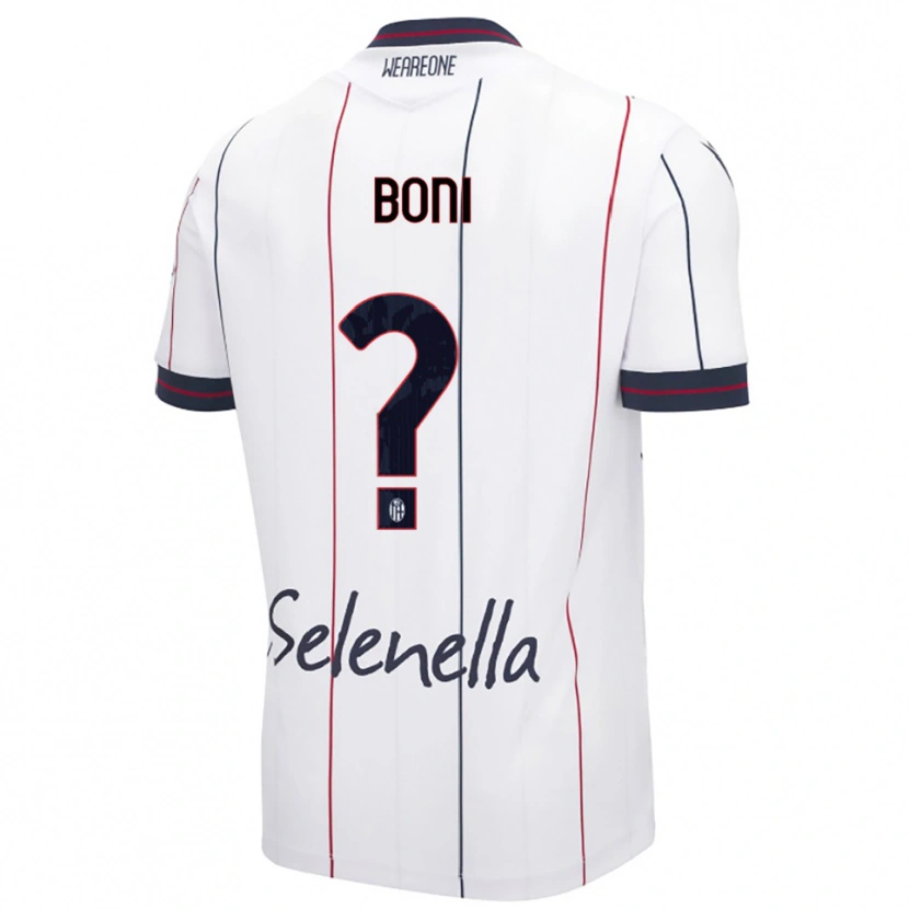 Danxen Barn Mattia Boni #0 Vit Kungsblå Bortatröja Matchtröjor 2025/26 Tröjor T-Tröja