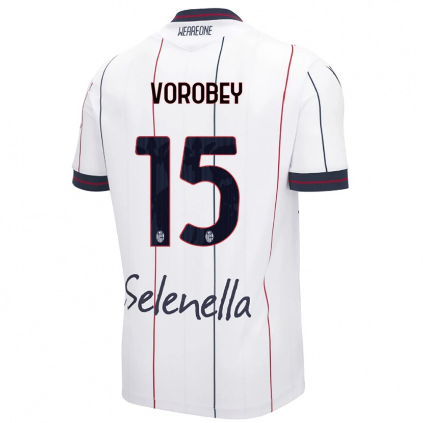 Danxen Barn Maksym Vorobey #15 Vit Kungsblå Bortatröja Matchtröjor 2025/26 Tröjor T-Tröja